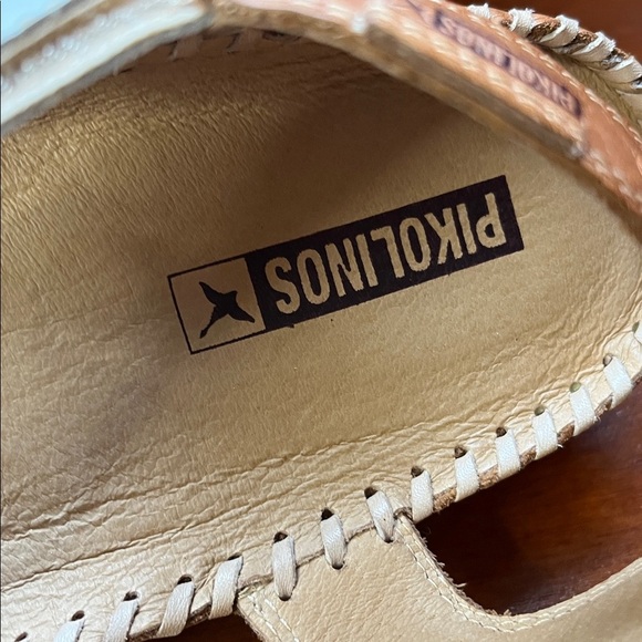 NWOT Pikolinos Cadaqués Leather Tan and White Sandal Size 37 - Picture 10 of 15